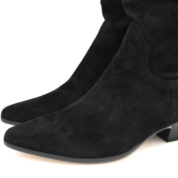 Tamara Mellon Go West Ankle Boots 35 Black Stretch Suede Ankle Bootie 41.5 NEW - Picture 3 of 9